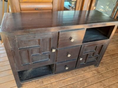 Lot de 3 meubles en bois exotique