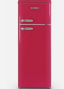 SCHNEIDER Réfrigérateur 1 porte 229L Rouge vintage, 150cm