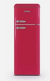 SCHNEIDER Réfrigérateur 1 porte 229L Rouge vintage, 150cm
